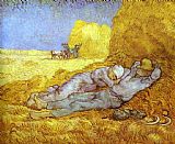 Noon Canvas Paintings - Noon Rest After Millet